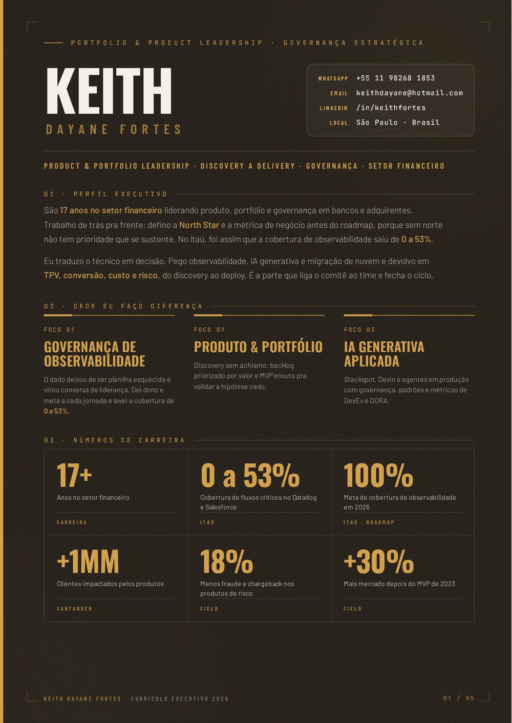 Prévia da primeira página do currículo de Keith Dayane Fortes
